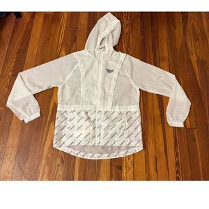 Reebok White Womens XS Windbreaker Jacket in good condition